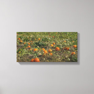 Toile Décoration murale de champ de citrouilles