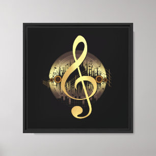 Toile Décoration murale en forme de clé de sol en vinyle