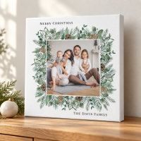 Décoration rustique de Noël avec verdure Photo de