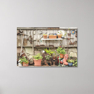 Toile Décorations sur une clôture en bois, île de Catali