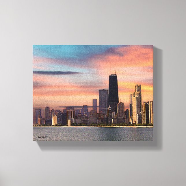 Toile Deep Sunset Chicago (Recto)