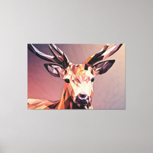 Toile Deer Small Poly Art Design
