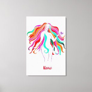 Toile Déesse aux cheveux longs multicolores Thunder_Cove