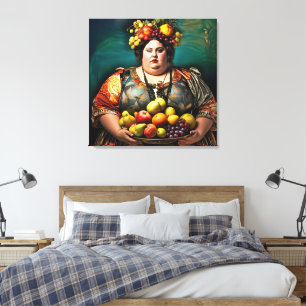Toile "Déesse de l'overindulgence" Portrait coloré