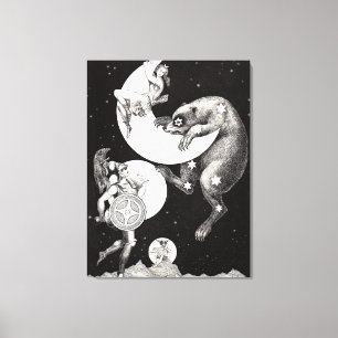 Toile Déesse lunaire céleste antique et ours Ursa Major
