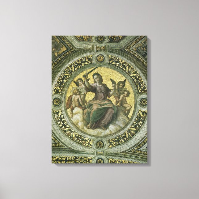 Toile Déesse romaine Justice avec les anges par Raphael (Recto)
