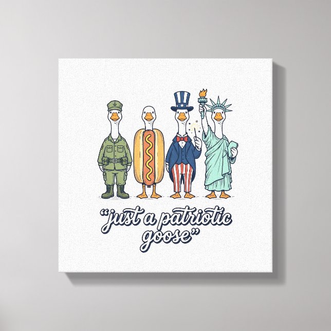 Toile Défilé d'oies patriotiques Vintage Vector Shirt_1 (Recto)