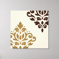 Défiler Damask Art I Gold & Brown sur Crème
