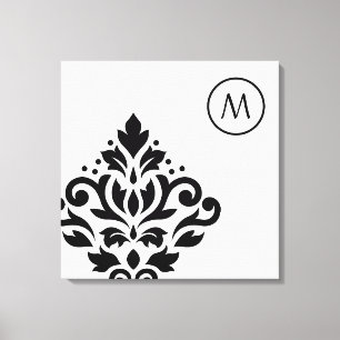 Toile Défiler Damask Off-set I (initial) BW