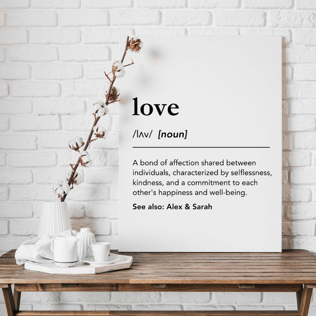 Toile Définition d'amour personnalisée avec dictionnaire (Créateur téléchargé)