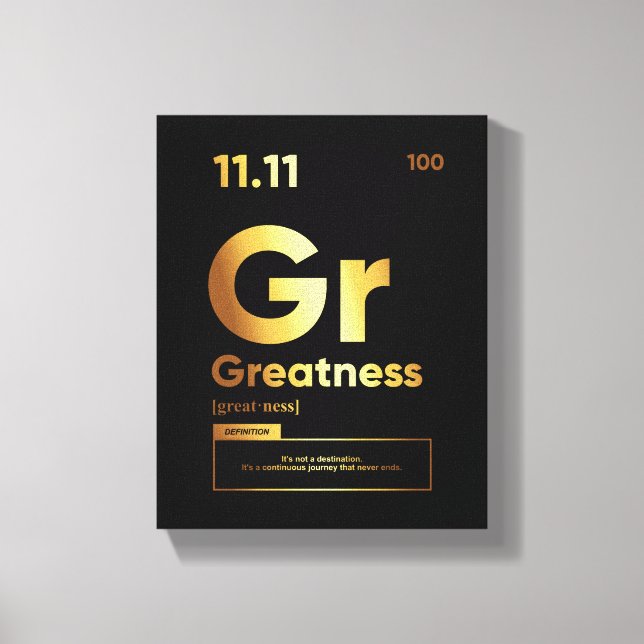Toile Définition de grandeur | Citation Motivationnelle  (Recto)