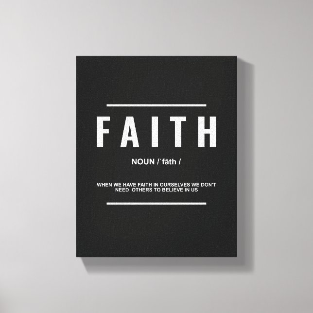 Toile Définition de la foi | Citation Inspiration (Recto)