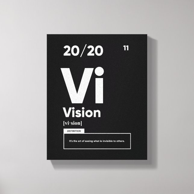 Toile Définition de la vision | Affiche motivationnelle (Recto)
