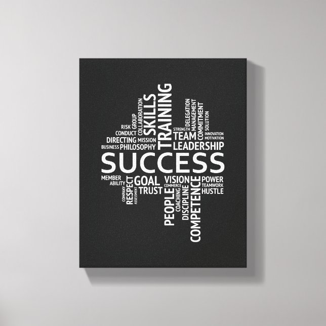 Toile Définition du succès | Citation Motivationnelle OE (Recto)
