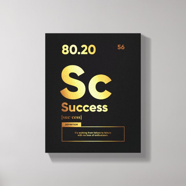 Toile Définition du succès | Citation Motivationnelle OE (Recto)