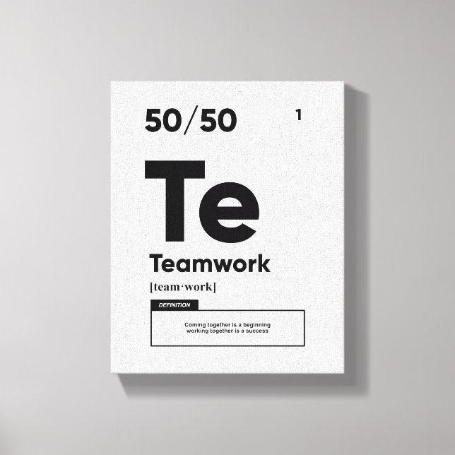 Toile Définition du travail d'équipe | Citation Motivati (Recto)