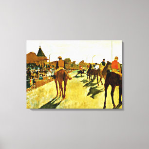 Toile Degas : Racehorses Before the Stand