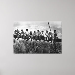 Toile Déjeuner au sommet d'un gratte-ciel 1932 ouvriers 