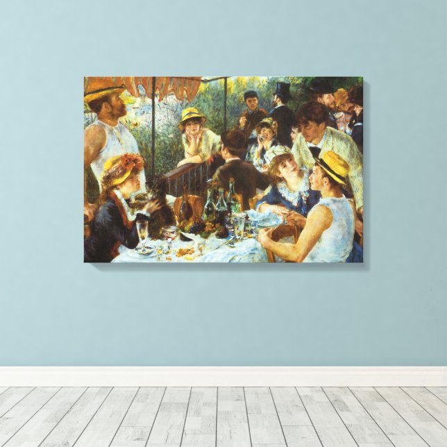 Toile Déjeuner de la fête nautique par Pierre Renoir (Insitu (Plancher de Bois))