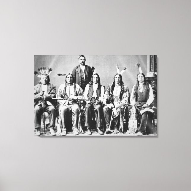 Toile Délégation des chefs sioux, dirigée par Red Cloud  (Recto)