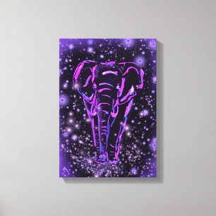 Toile d'éléphant Imprimer violet rose rose étoile 