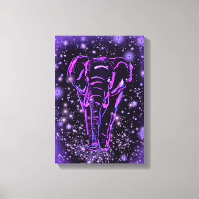Toile d'éléphant Imprimer violet rose rose étoile  (Recto)