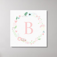 Délicat Monogramme de couronne florale
