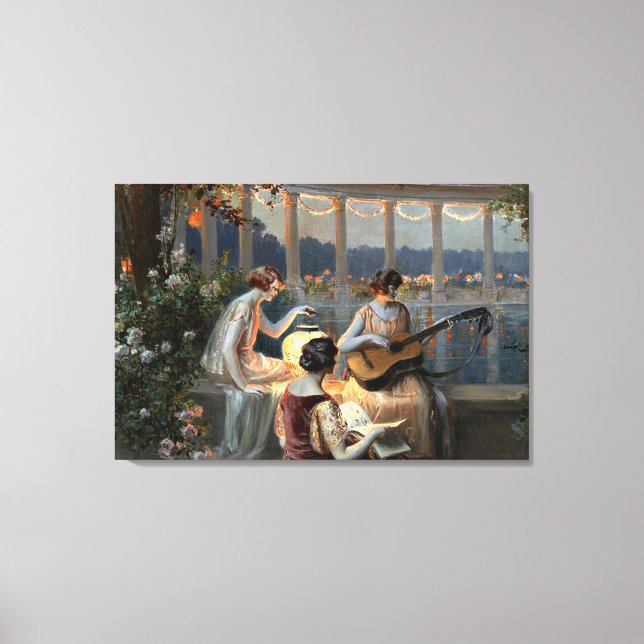 Toile Delphin Enjolras' Les Musiciennes sur la Terrasse (Recto)