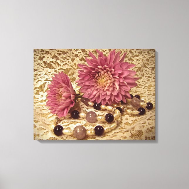 Toile Dentelles, perles et mamans (Recto)
