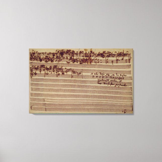 Toile Dernière page de L'Art de la Fugue, années 1740 (Recto)