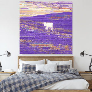 Toile Dernière transmission ou vache dans un champ