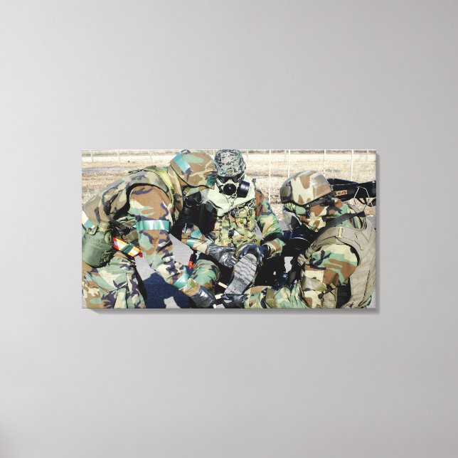 Toile Des aviateurs aident un soldat de l'armée de terre (Recto)