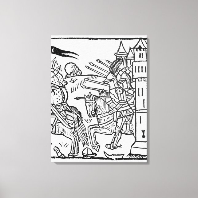 Toile Des chevaliers en croisière sortent pour faire la  (Recto)