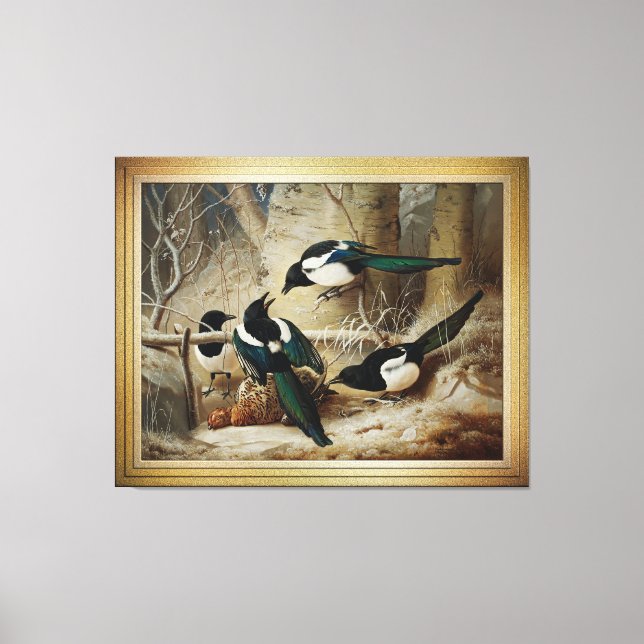 Toile Des Magpies Autour D'Une Femme Morte Capercaillie (Recto)