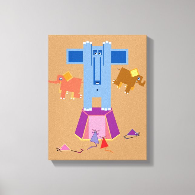 Toile Des souris font peur aux éléphants (Recto)