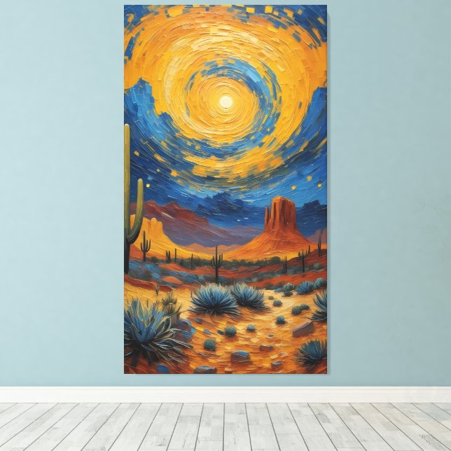 Toile Desert Whirlwind: A Starry Night Over Monument  (Insitu (Plancher de Bois))