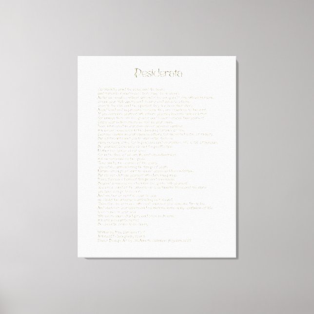 Toile Desiderata Golden Abalone ArtbrushUI Typographie (Recto)