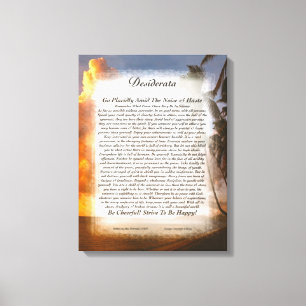 Toile DESIDERATA par Max Ehrmann-Sunset tropical