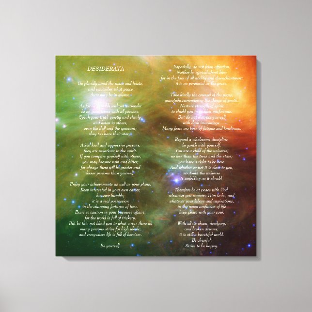 Toile Desiderata sur Pleiades Galaxy (Recto)