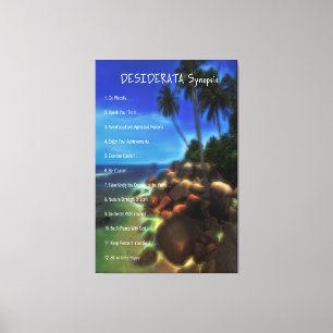 Toile DESIDERATA Synopsis Mystic Rocky Beach