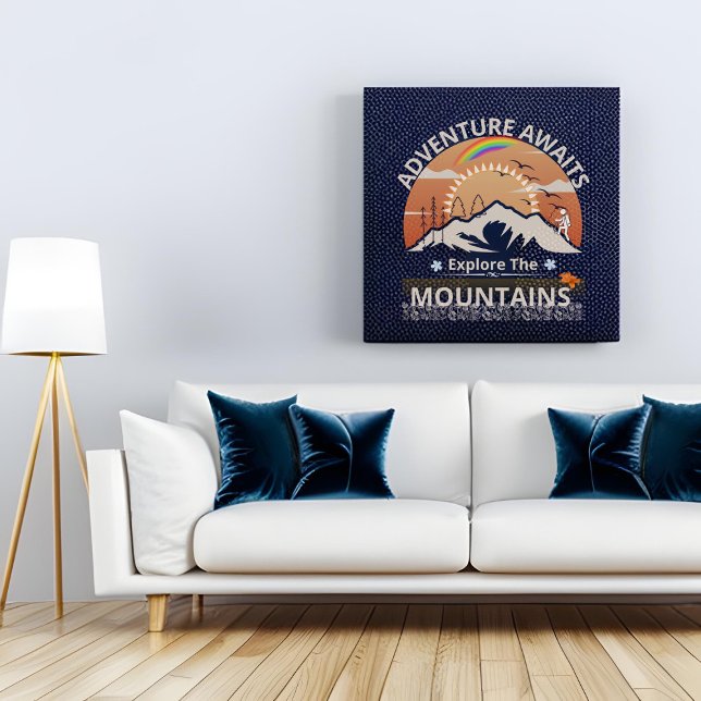 Toile Design "Adventure Await-Explore the mountain" (Créateur téléchargé)