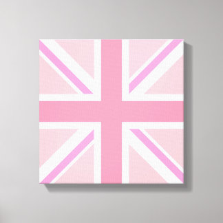 Toile Design Carré Union Jack rose/Drapeau