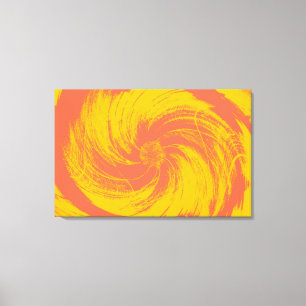 Toile Design d'art vintage jaune et rose Abstrait