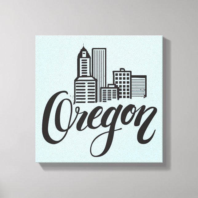 Toile Design de typographie de l'Oregon (Recto)
