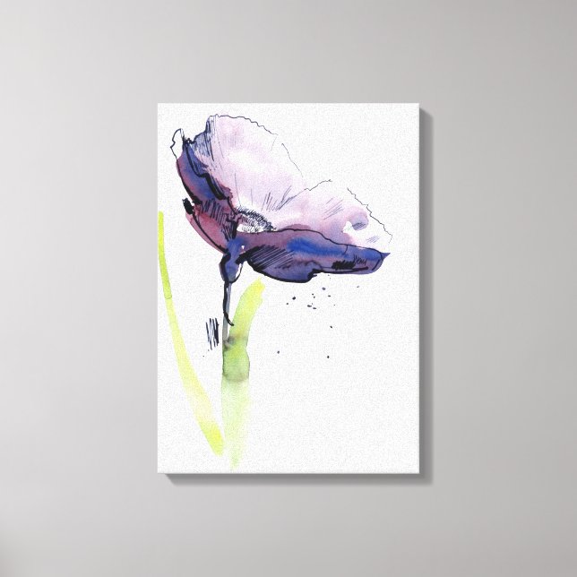 Toile Design d'été floral avec abstrait peint à la main (Recto)