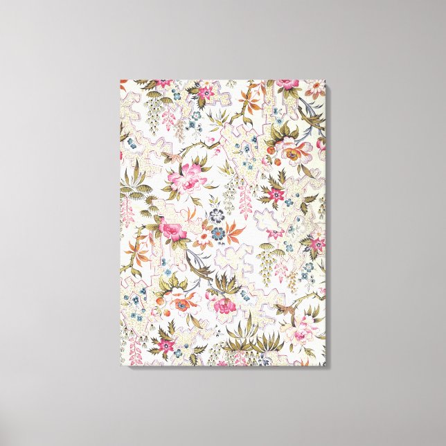 Toile Design floral pour la matière soie à flux stylisé (Recto)