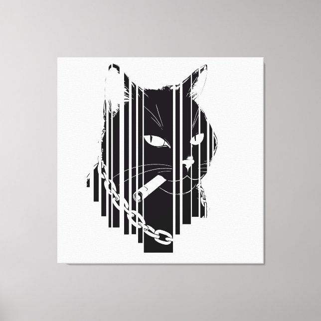 Toile Design graphique de chat cool (Recto)