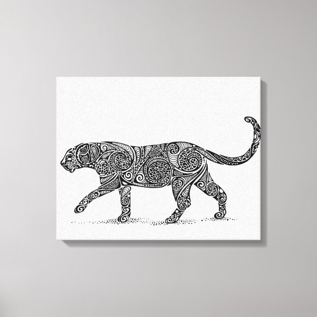Toile Design Leopard noir & blanc (Recto)