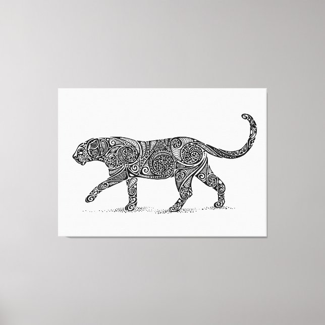Toile Design Leopard noir & blanc (Recto)