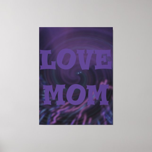 Toile Design moderne élégant_violet_noir_rose_amour mama (Recto)